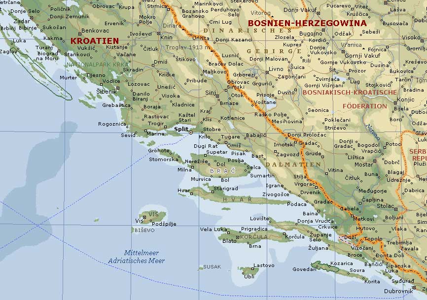 Karte Kroatien Küste